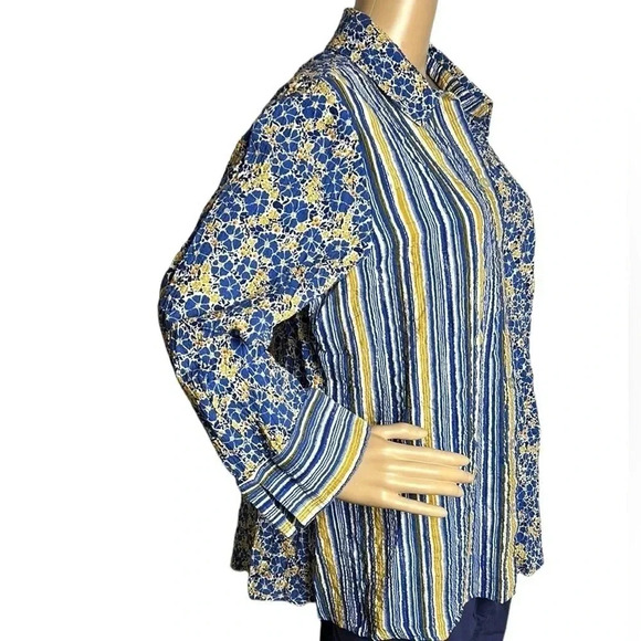 HABITAT tunic,blouse, NEW!women M,L & XL.,textured, crinkled, stripes,Lagenlook - Picture 6 of 15